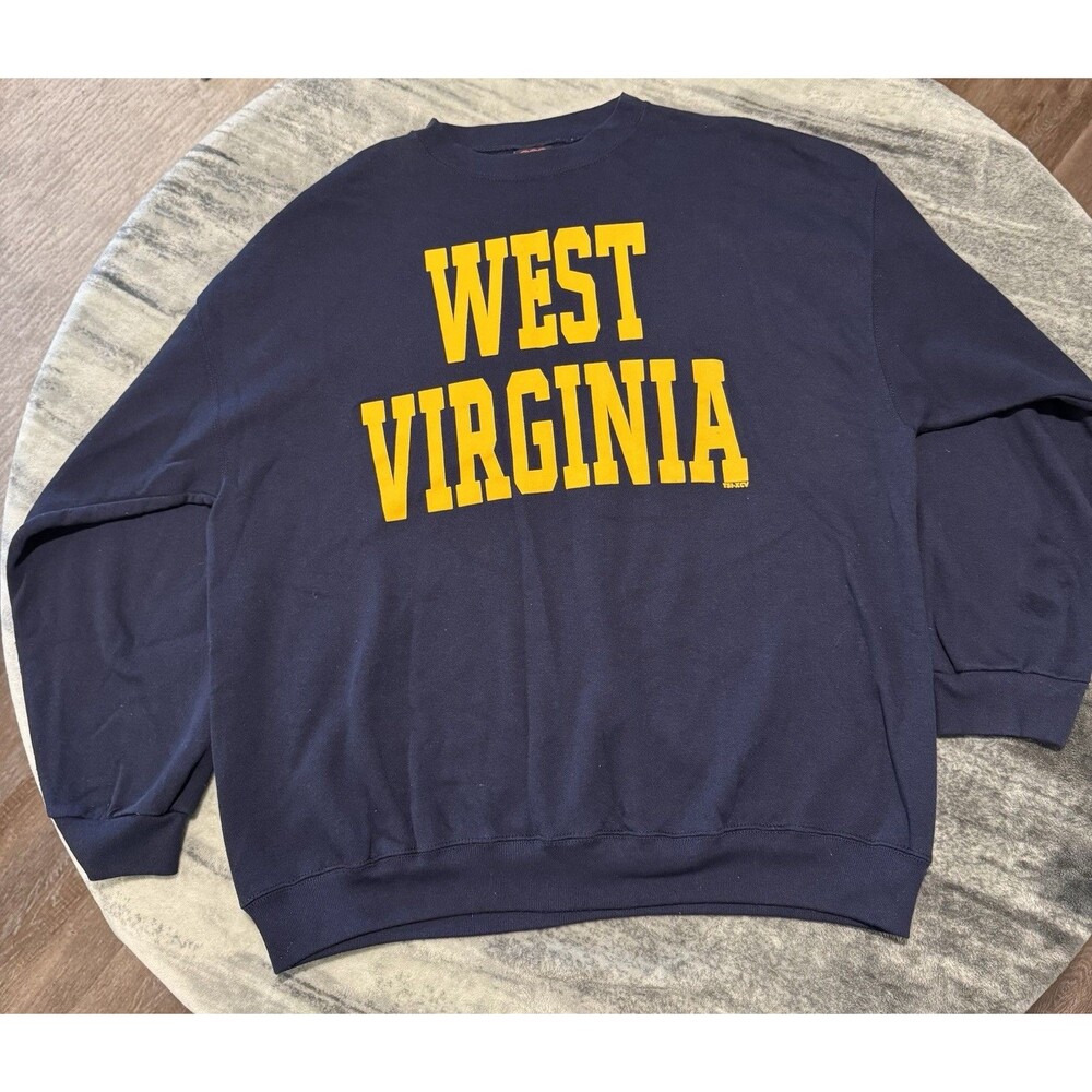 Vintage West Virginia WVU Mountaineers Sweatshirt TSI Made In USA 90s 2XL XXL
